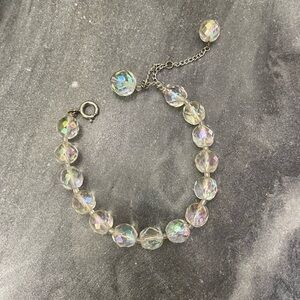 Vintage Rock Crystal Dangly Chain Bracelet